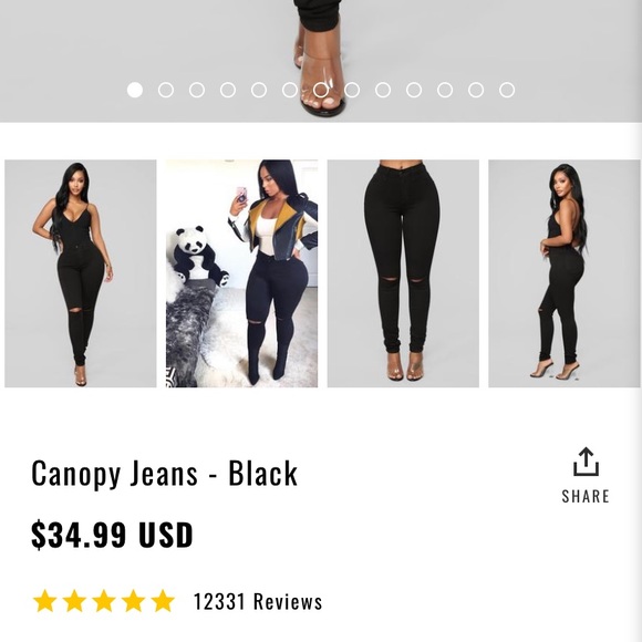 Fashion nova black canopy jeans🖤 - Picture 2 of 8